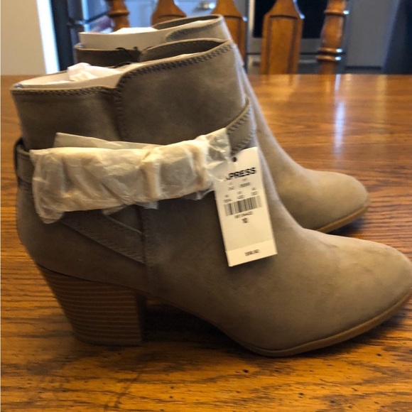Express Shoes Express Brand Tan Suede Boots With Small Heel Poshmark